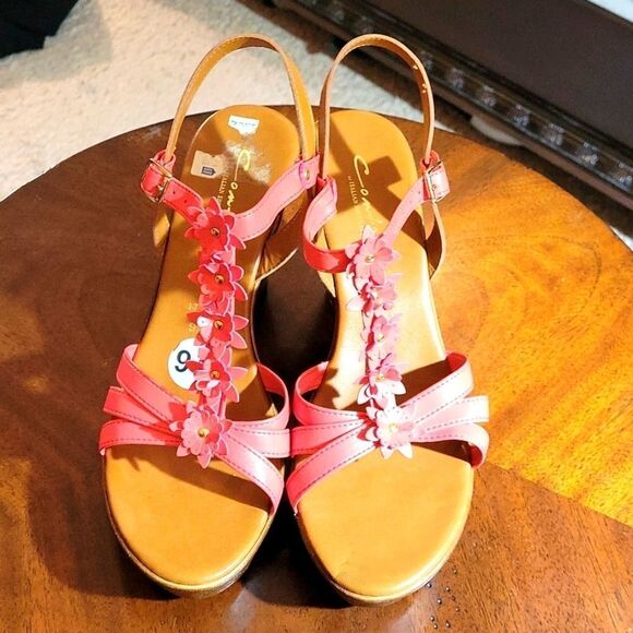 ZOLIA CONTASA ITALIAN SHOEMAKERS WEDGE STYLE OPEN TOE ANKLE STRAP WOMEN SANDAL - Picture 2 of 14